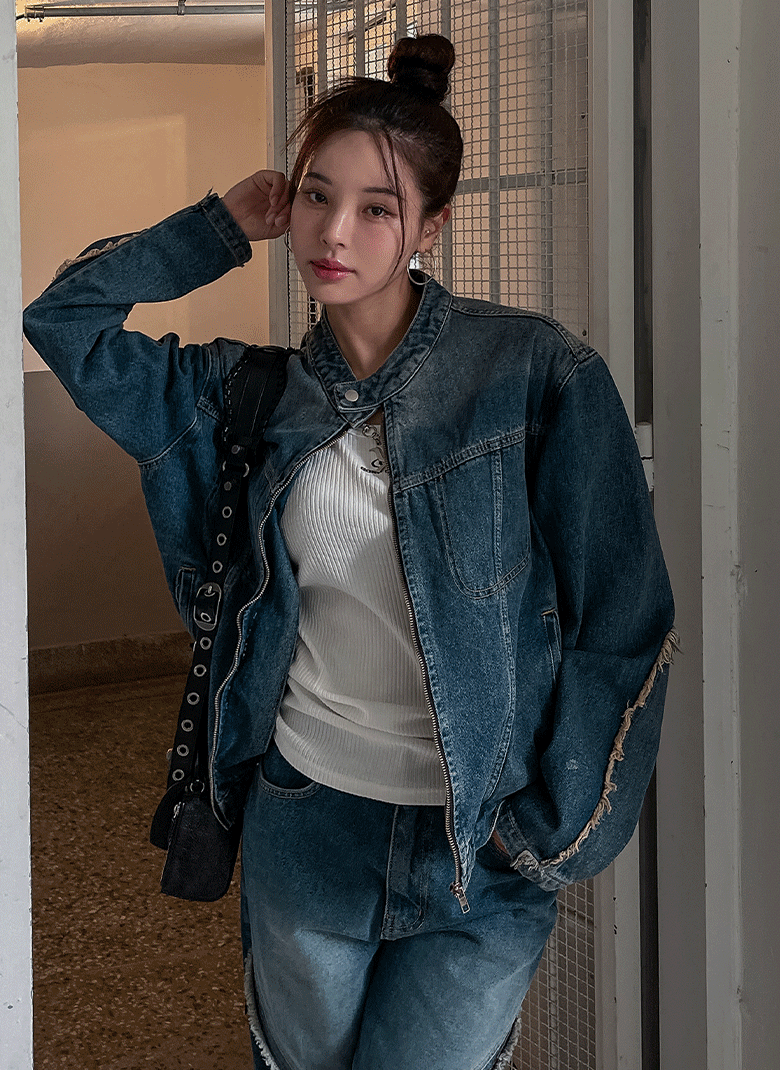 ULAN（ユレン）の「(UNISEX) ハンターカットスナップデニムジャケット（Jackets/Outerwear）」