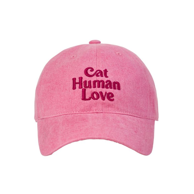 CAT HUMAN LOVE PIGMENT BALL CAP_PINK