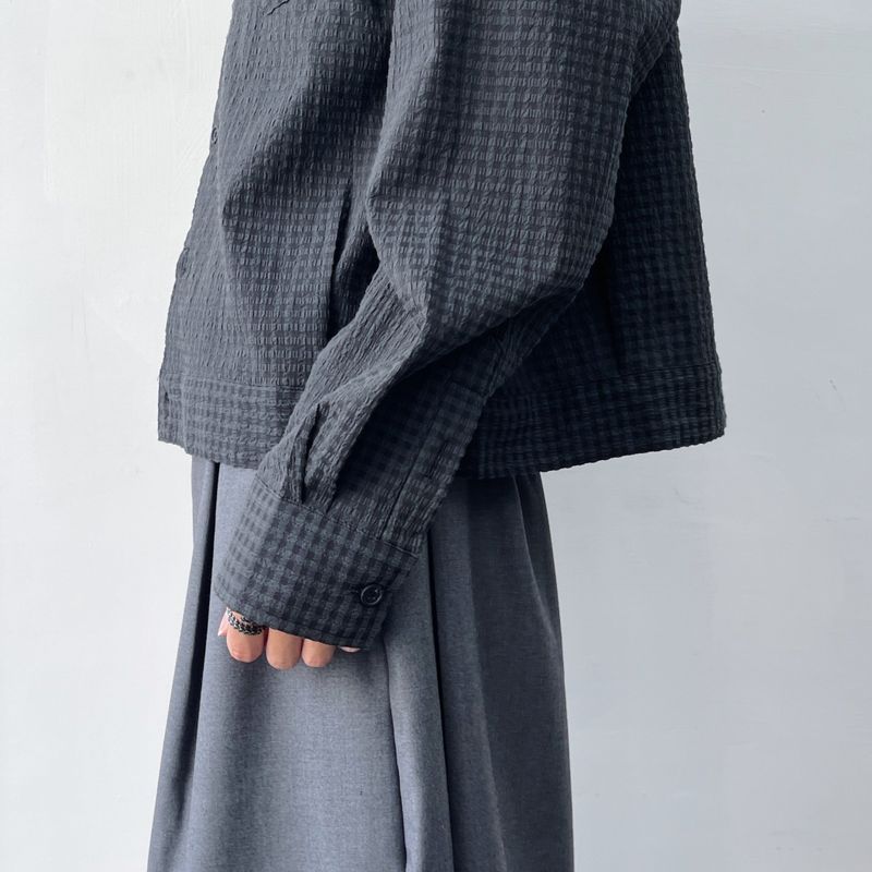 Textured Cropped Shirt