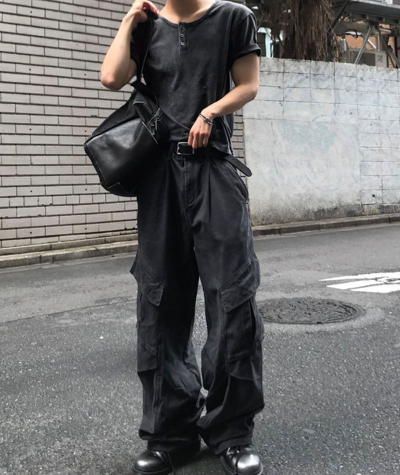 ダイアゴナル カーゴ ワイドパンツ