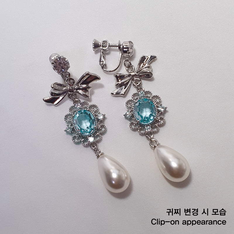 [IVE Wonyoung, Rei Earrings] Aqua Jewel Princess Earring - Fancy Version