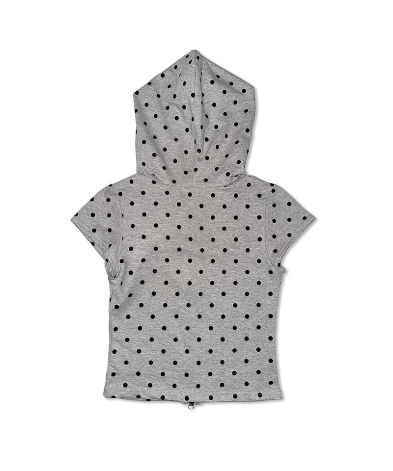dot corsage hood zip-up (2colors)