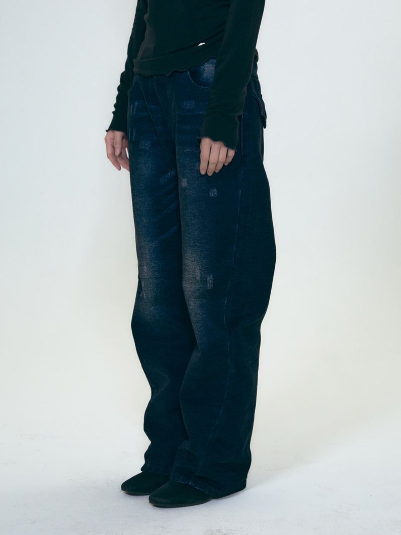 DEEP WINTER BRUSHED DENIM PANTS / BLUE