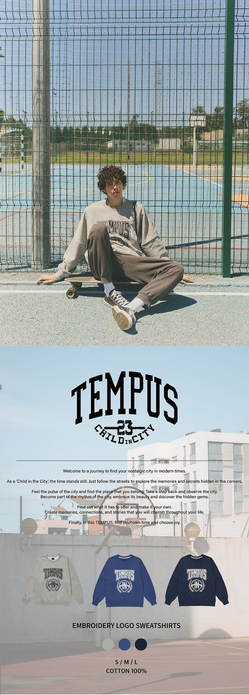 ARCH BIG TEMPUS SWEATSHIRTS [MELANGE GRAY]