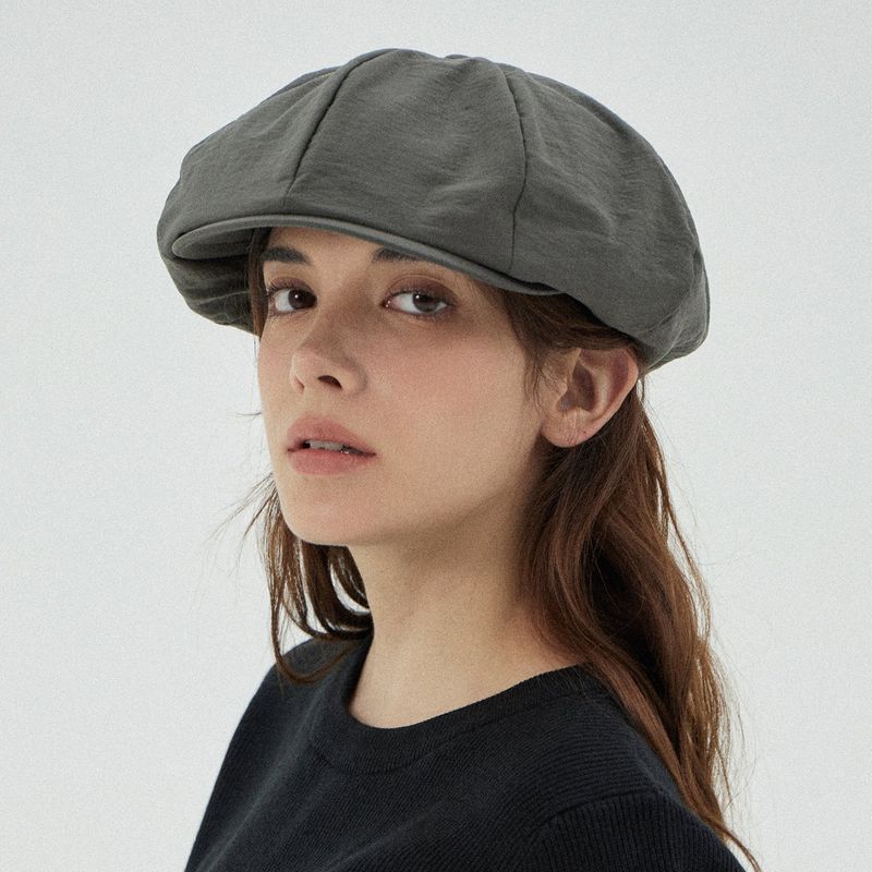 VA Curved Logo Easy Fit Newsboy Cap / Gray