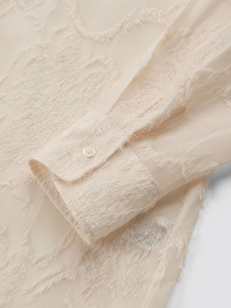 Feather Lace Overfit Shirt_Black