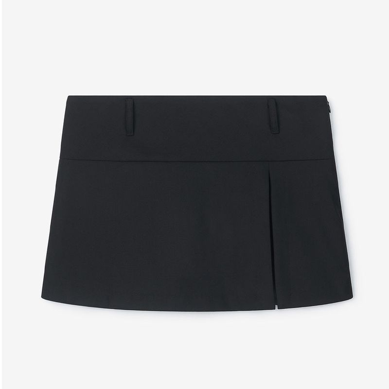 Slit Mini Skirt Pants Black