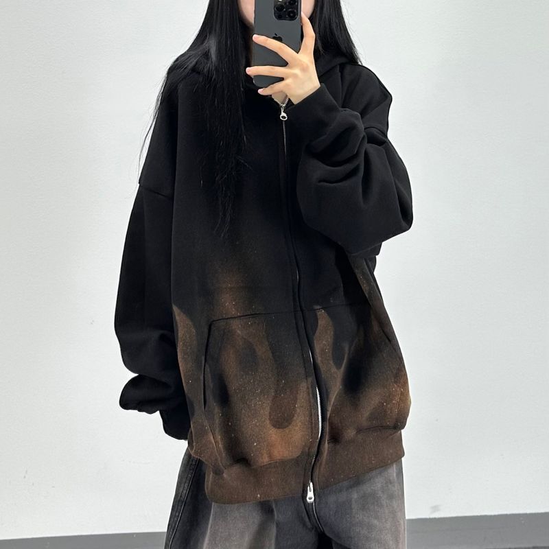 PEARCLAN（ペアクラン）の「flame washed hooded zip-up（Tops）」