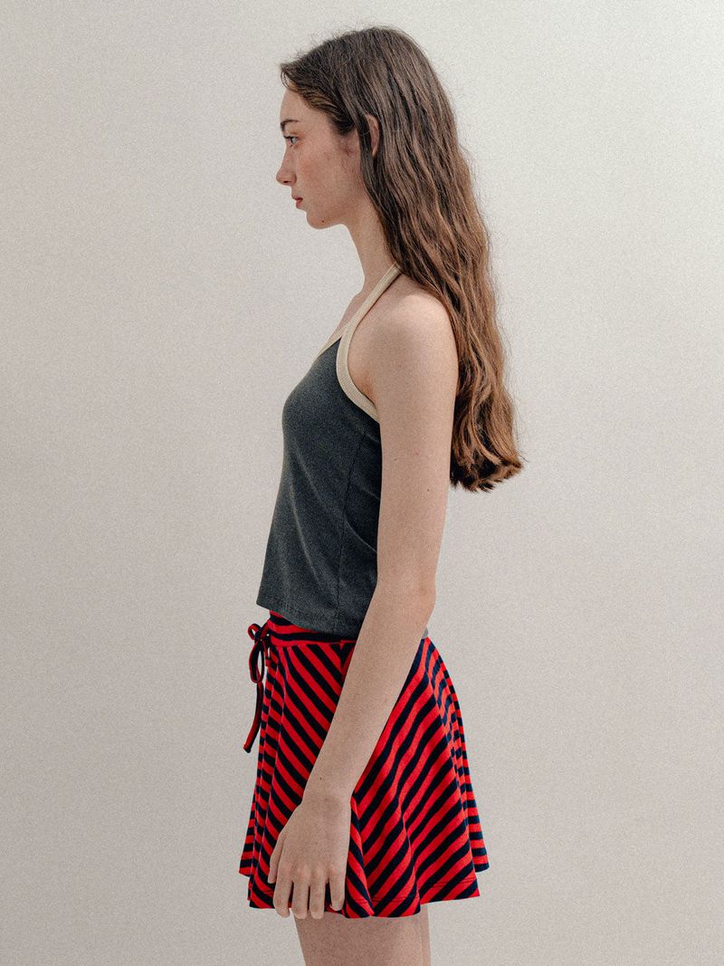 Striped Mini Skirt_Red
