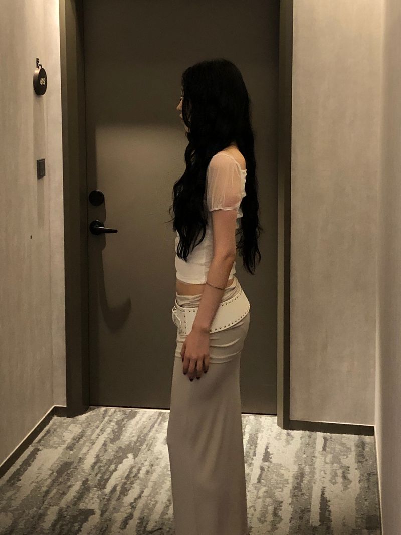Jelly Shirring Long Skirt