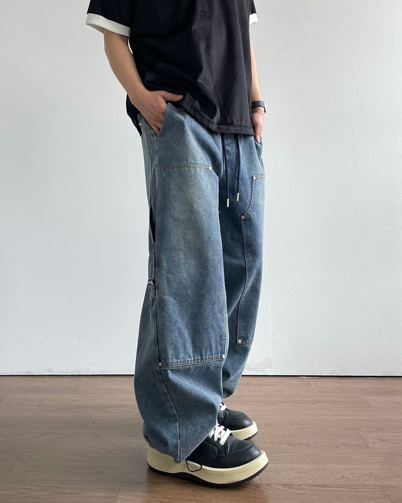 Leaf Double Knee Denim Pants