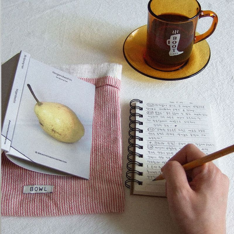 Book stripe button pocket(2type)