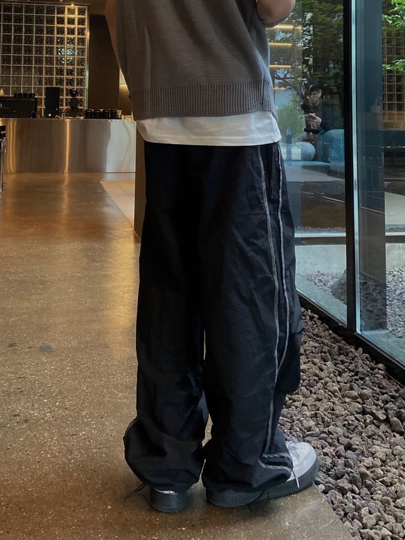 Piping Track Nylon Pants 5C
