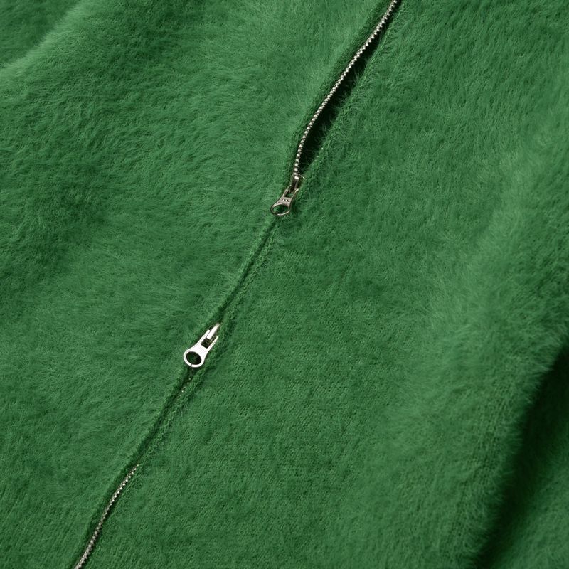 [LINE] Mohair Wool Blend Knit Zip-Up