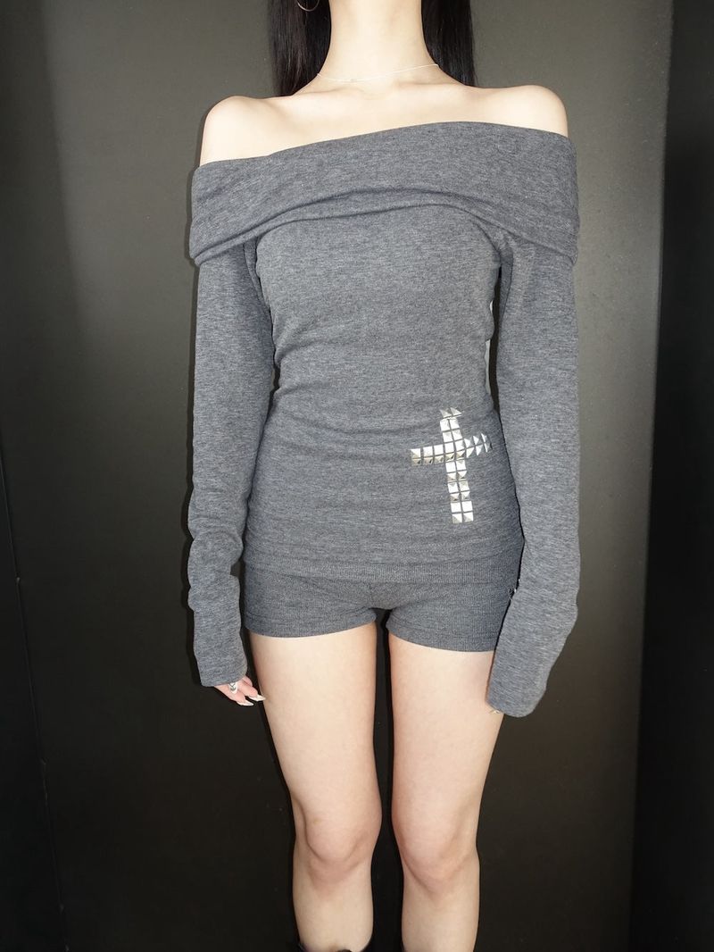 Crystal Cross Mini Shorts