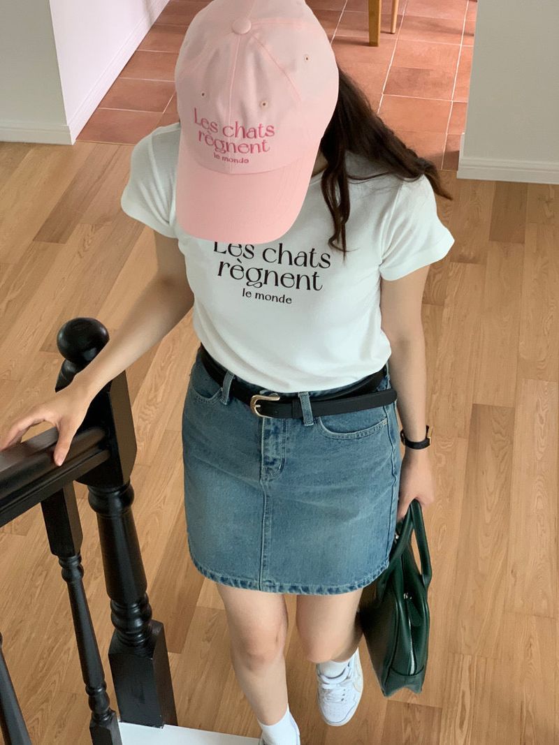 LES CHATS LETTERING T-SHIRT WHITE
