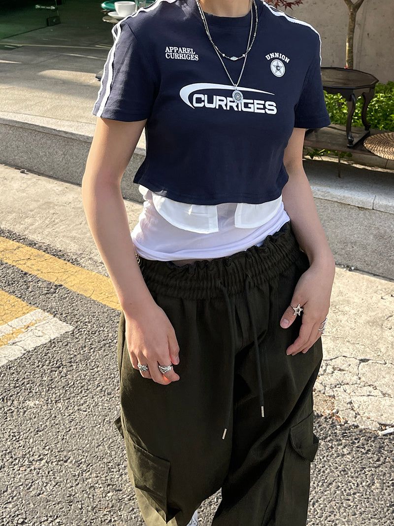Y2k Sporty Racing Crop Tee