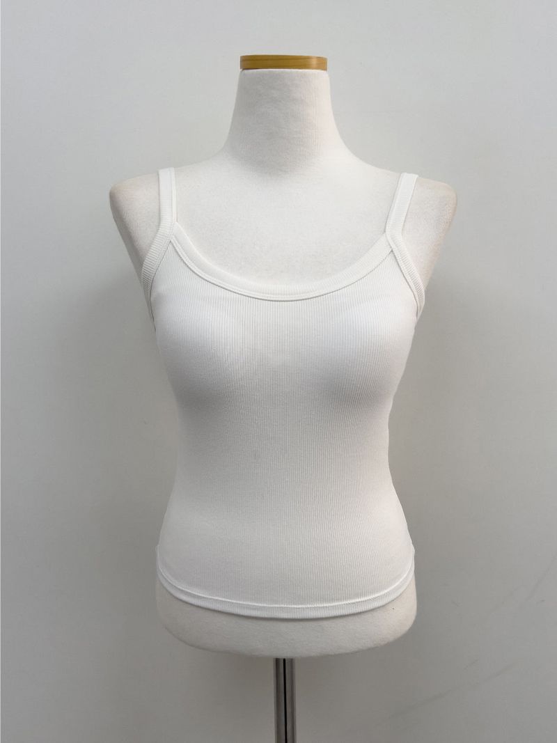 Ribbed U-neck Bra Top Sleeveless