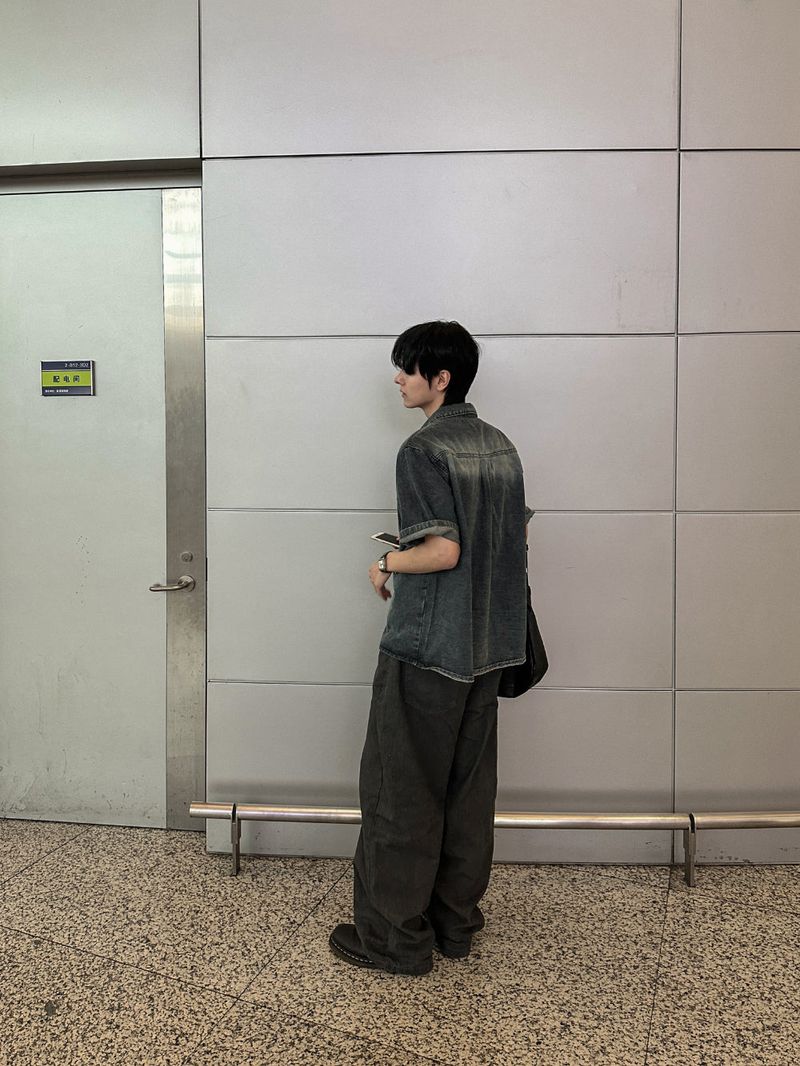 Log Herringbone Balloon Wide Pants