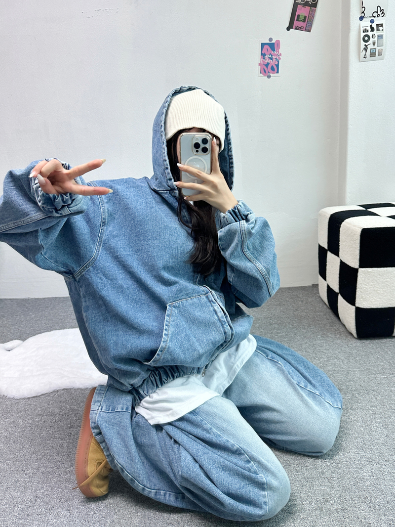RIVET SNAP BALLOON DENIM🩵🤎🖤 - 3 COLORS, 2 SIZES