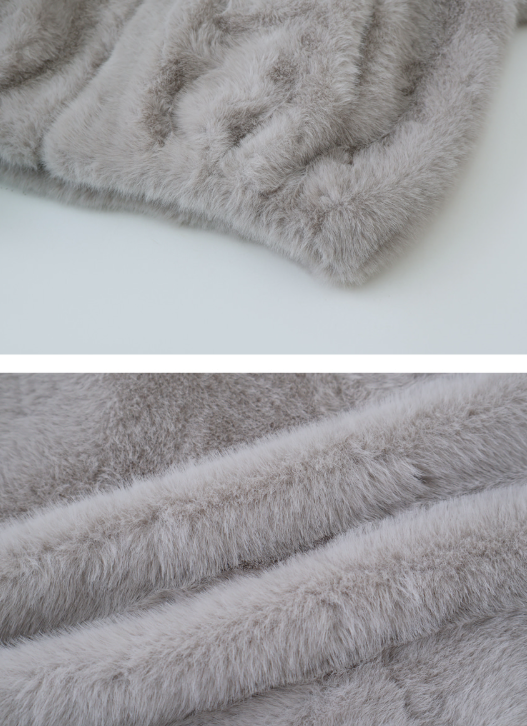 #Elegant Hairy Crop Zip-up Fur Jacket (2color)