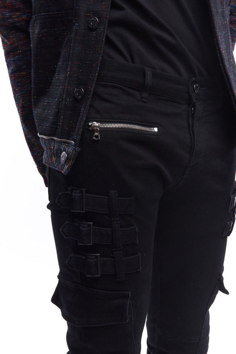 BLACK OMARI STACKED JEANS