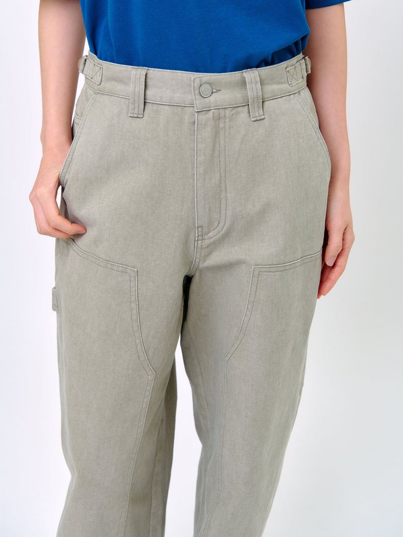 WASHED STITCH CARPENTER PANTS_Light Grey