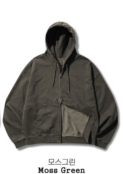 26SS★ Pigment Waffle Lining Hood Zip-Up