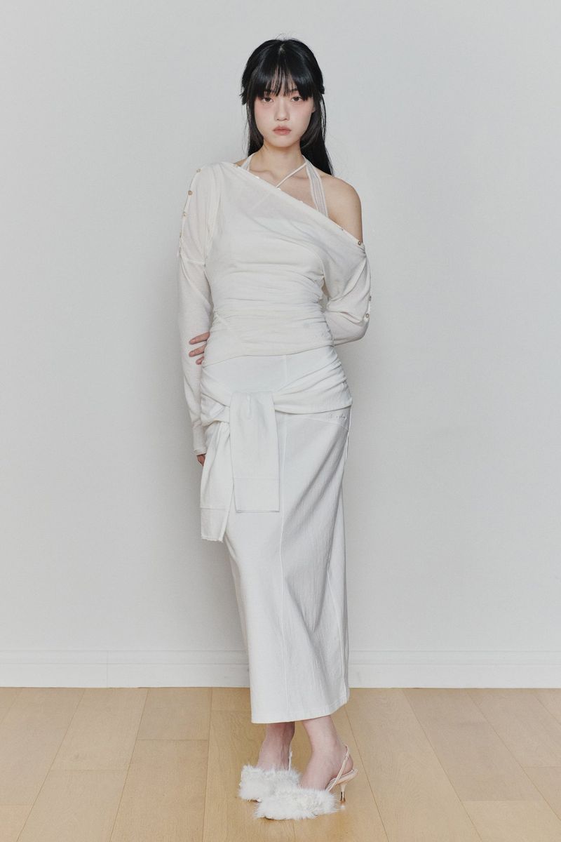 PAIN OR PLEASURE（ペインオアプレジャー）の「JENNIE BUTTONED TOP (SS ver.) ivory（Tops）」