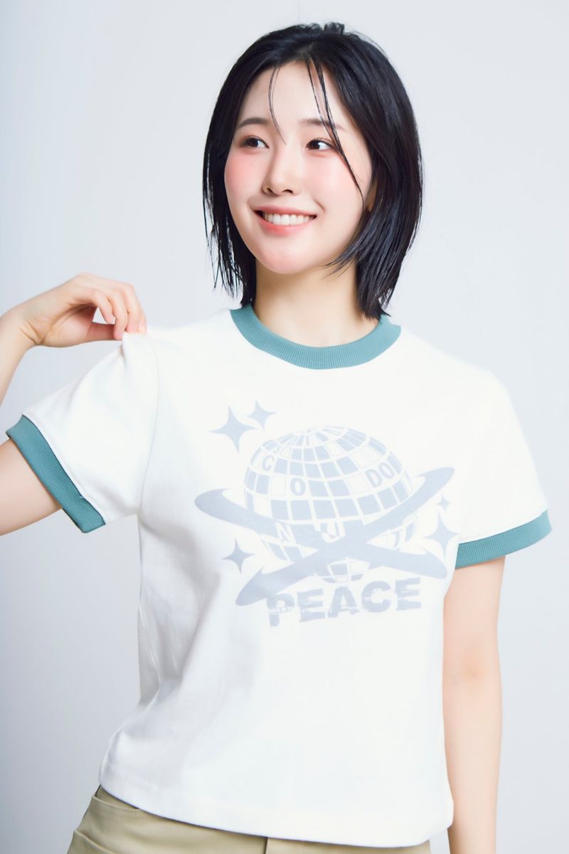 universe print ½T-shirts_ivory/green