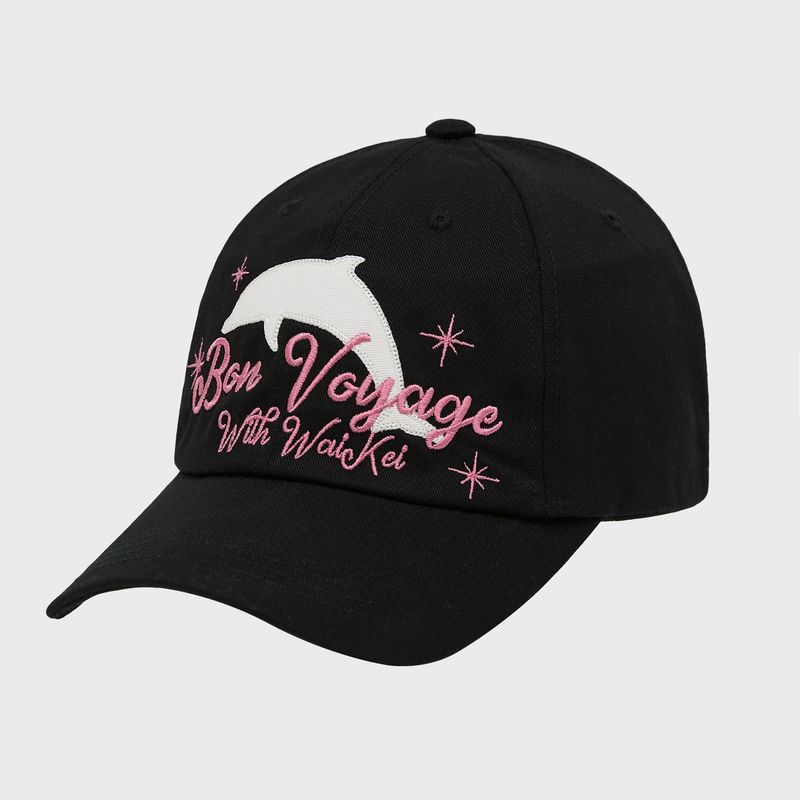 Bon Voyage dolphin applique ball cap