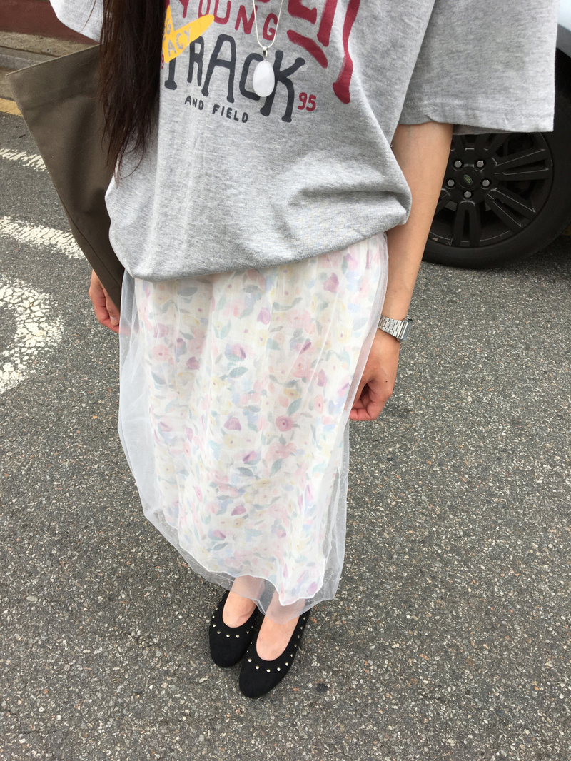 Mute Flower Midi Skirt (1color)