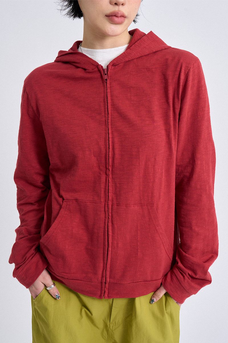 Slavic cotton hood zip-up