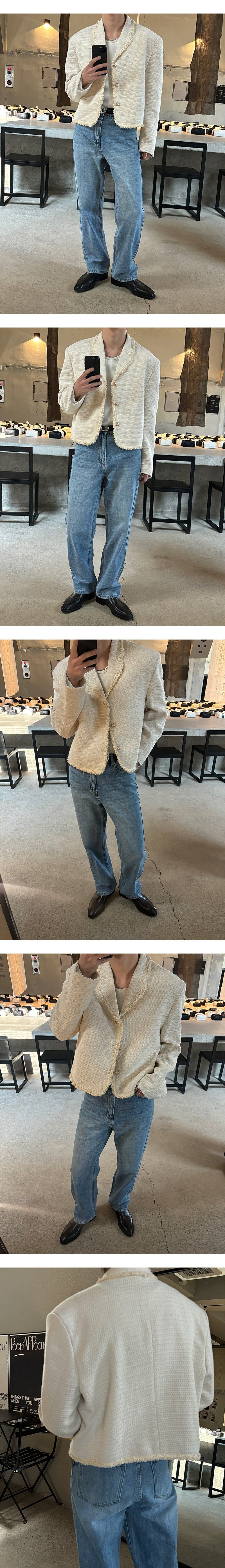 [S/F] Tail cutting tweed jacket(2color)