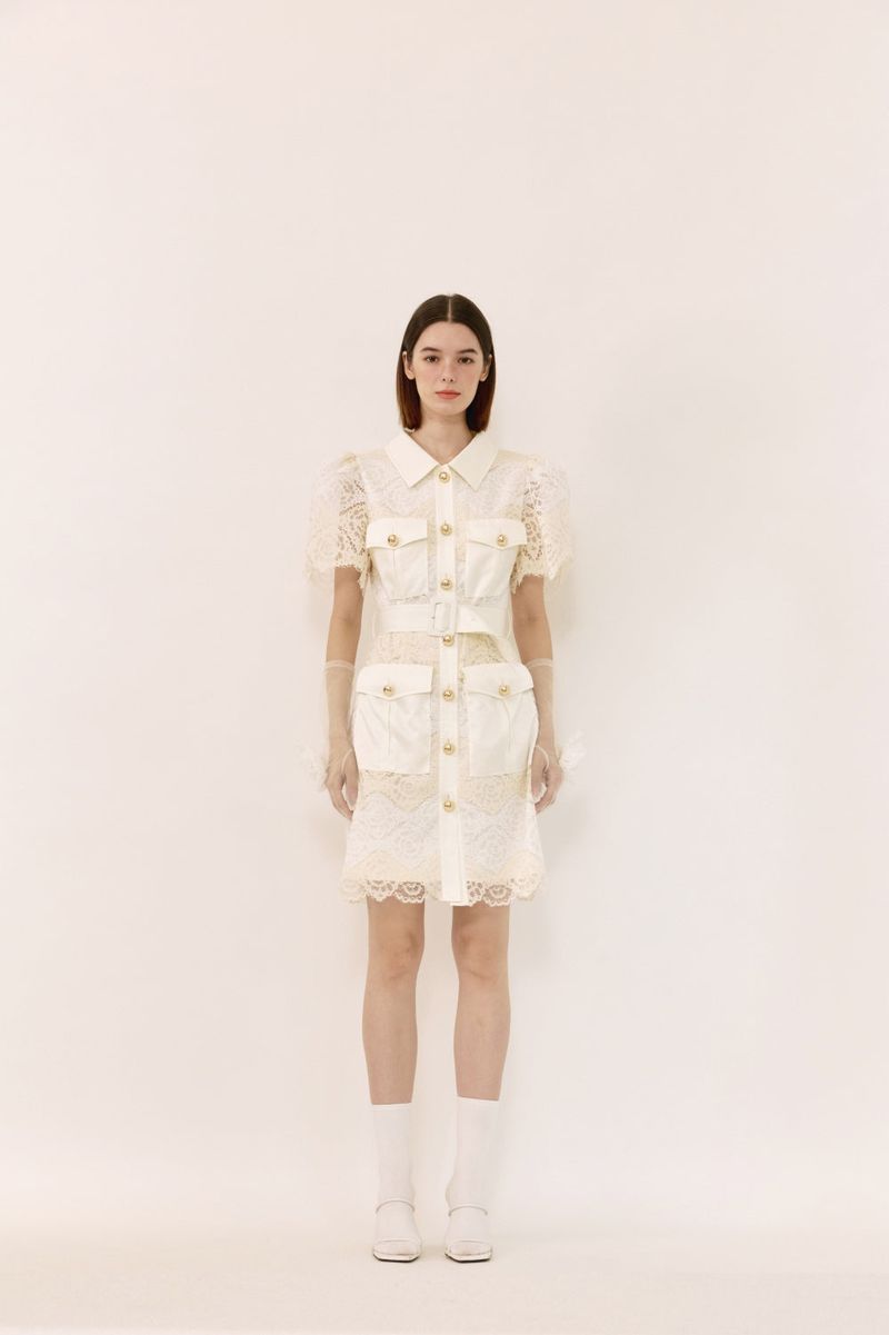 Lace shirt dress