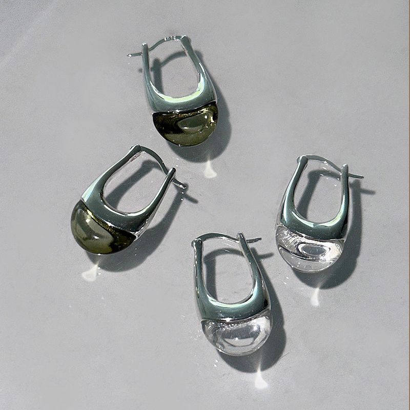 MOSXE（モスクス）の「[925silver] Curved stone earring (2color)（Accessories）」
