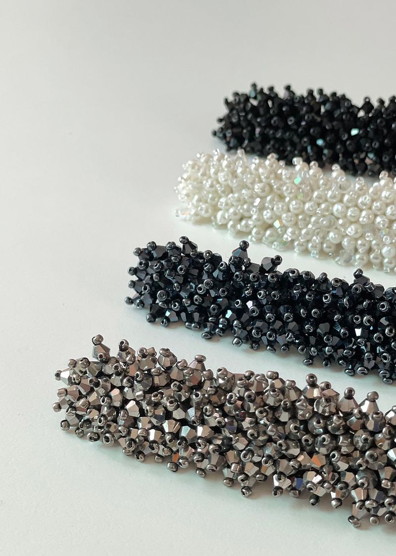 beads hair pin - grey