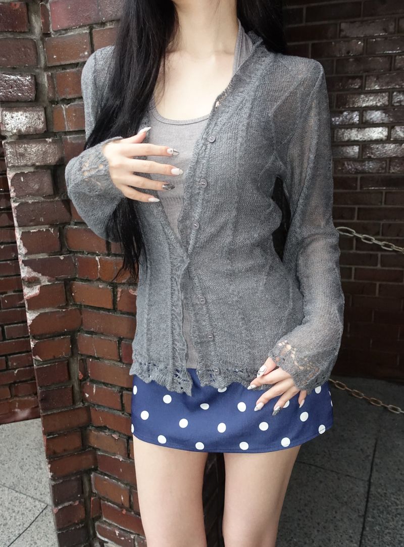 dot mini skirt