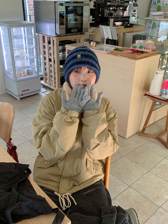 Vimparo Color Wool Knit Gloves - 50% wool