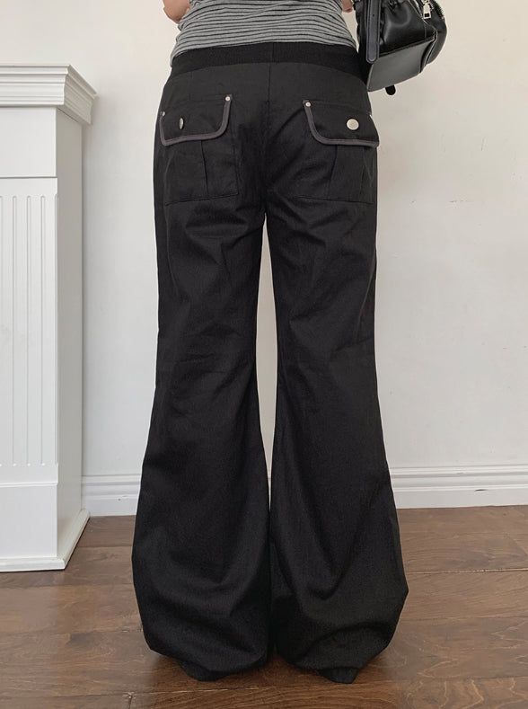 T-Shion Rivet Pocket Banding Bootcut Pants