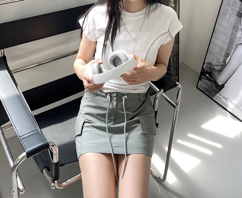 nylon low string mini skirt
