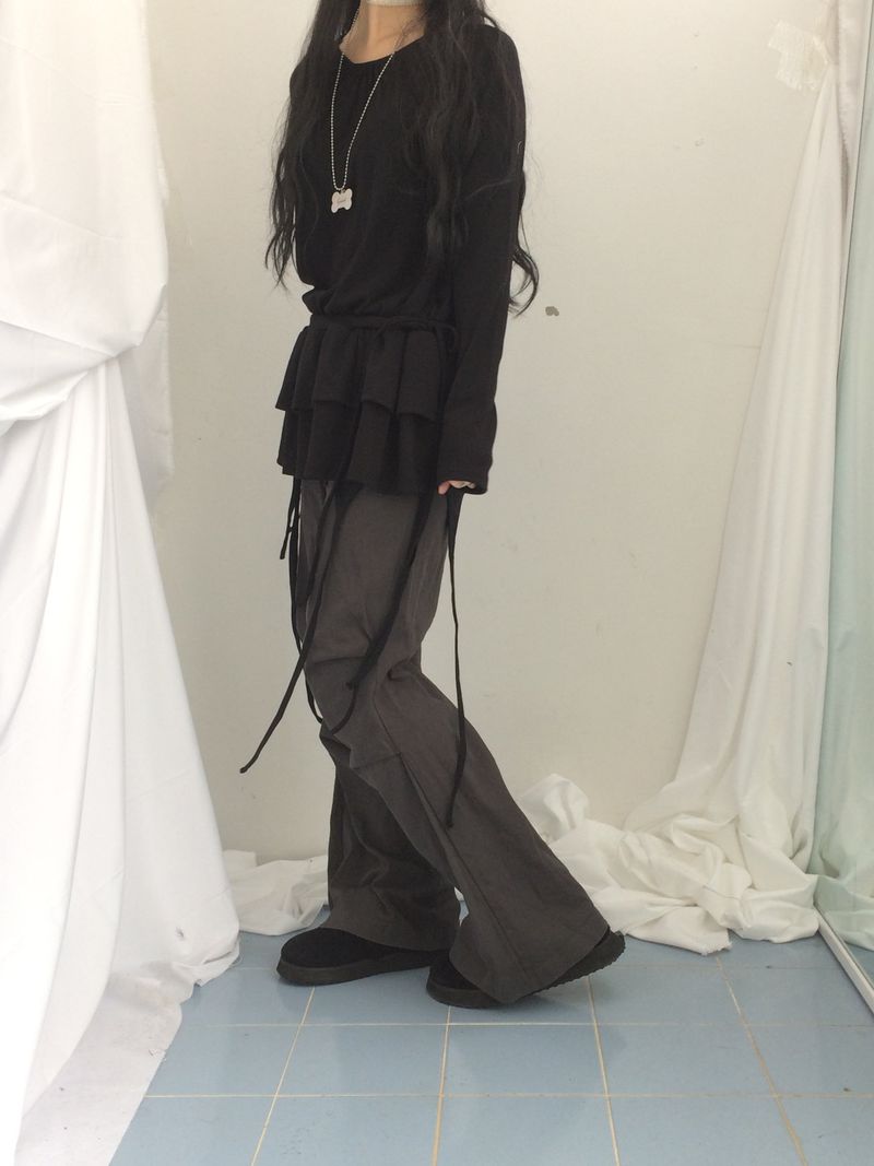 side strap frill dress