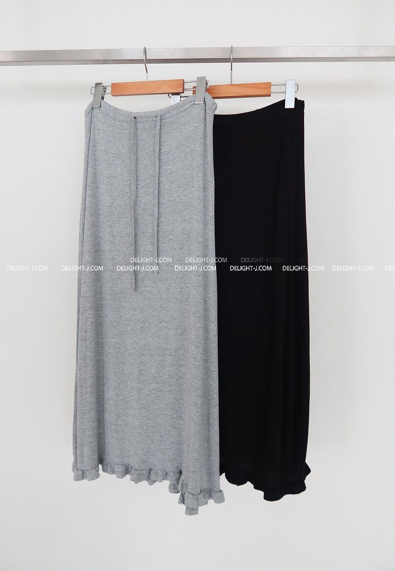 hem frill maxi long skirt
