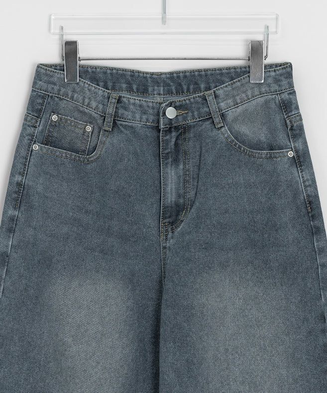 Lunen Washing Wide Denim Pants