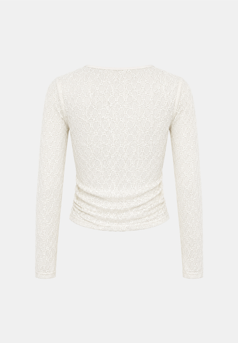 Eline Lace Shirring Cardigan