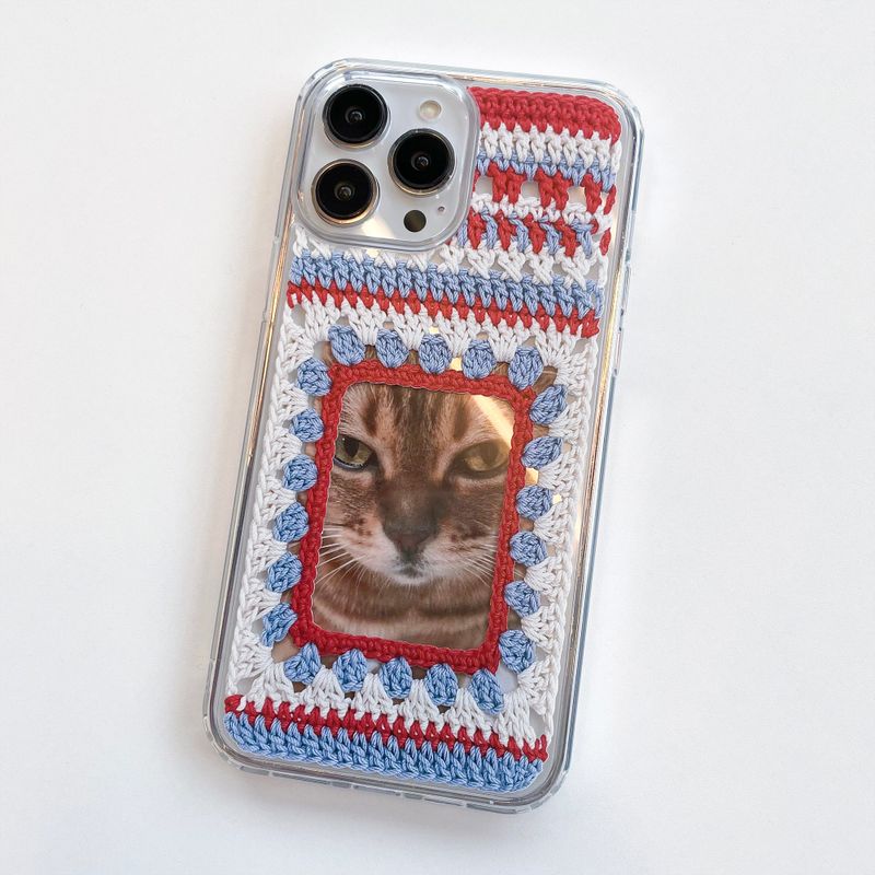 MOTIF FRAME HARD JELL CASE_RED & WHITE