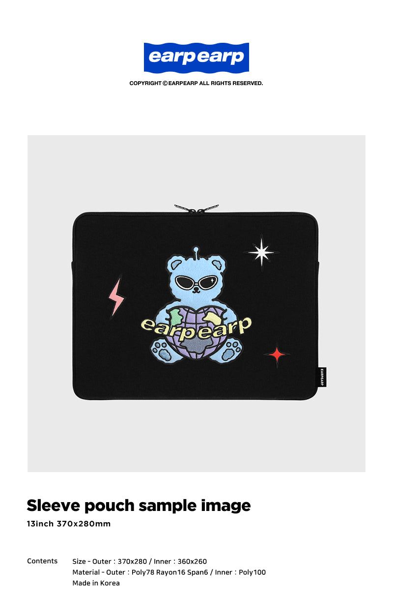 SPACE NIGHT BEAR-BLACK(13INCH NOTEBOOK POUCH)