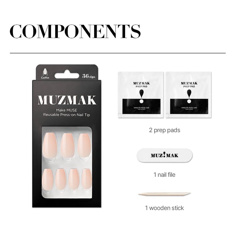 MUZMAK Reusable Nail Tip Toe Shoes(Coffin)