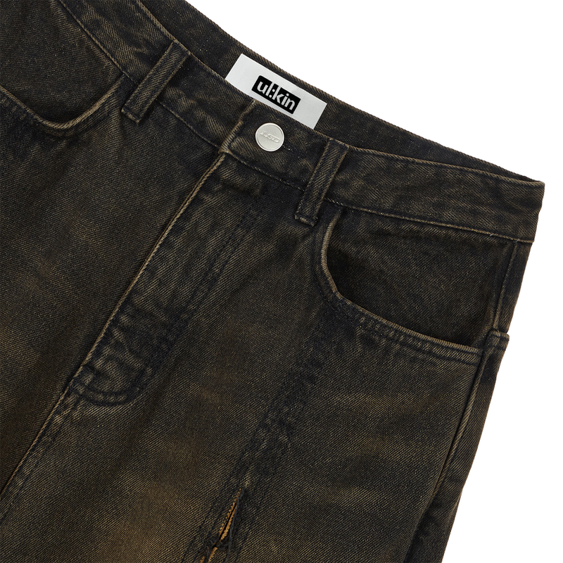 [24SS LSD COLLECTION] Cross Raw Edge Denim Pants_Black