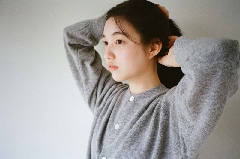 Cash Blend Knit Cardigan (Gray)